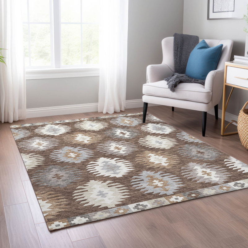 Chayden Washable Ikat Indoor / Outdoor Rug, Rectangle 9' x 12'