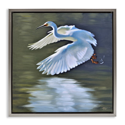 «Egret Flying Lake Surface» par D. Rust