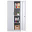 Armoire de rangement en métal avec portes et 3 tablettes réglables