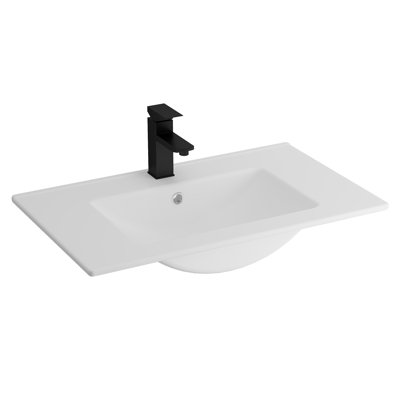 Lavabo encastré en céramique 30 po blanc