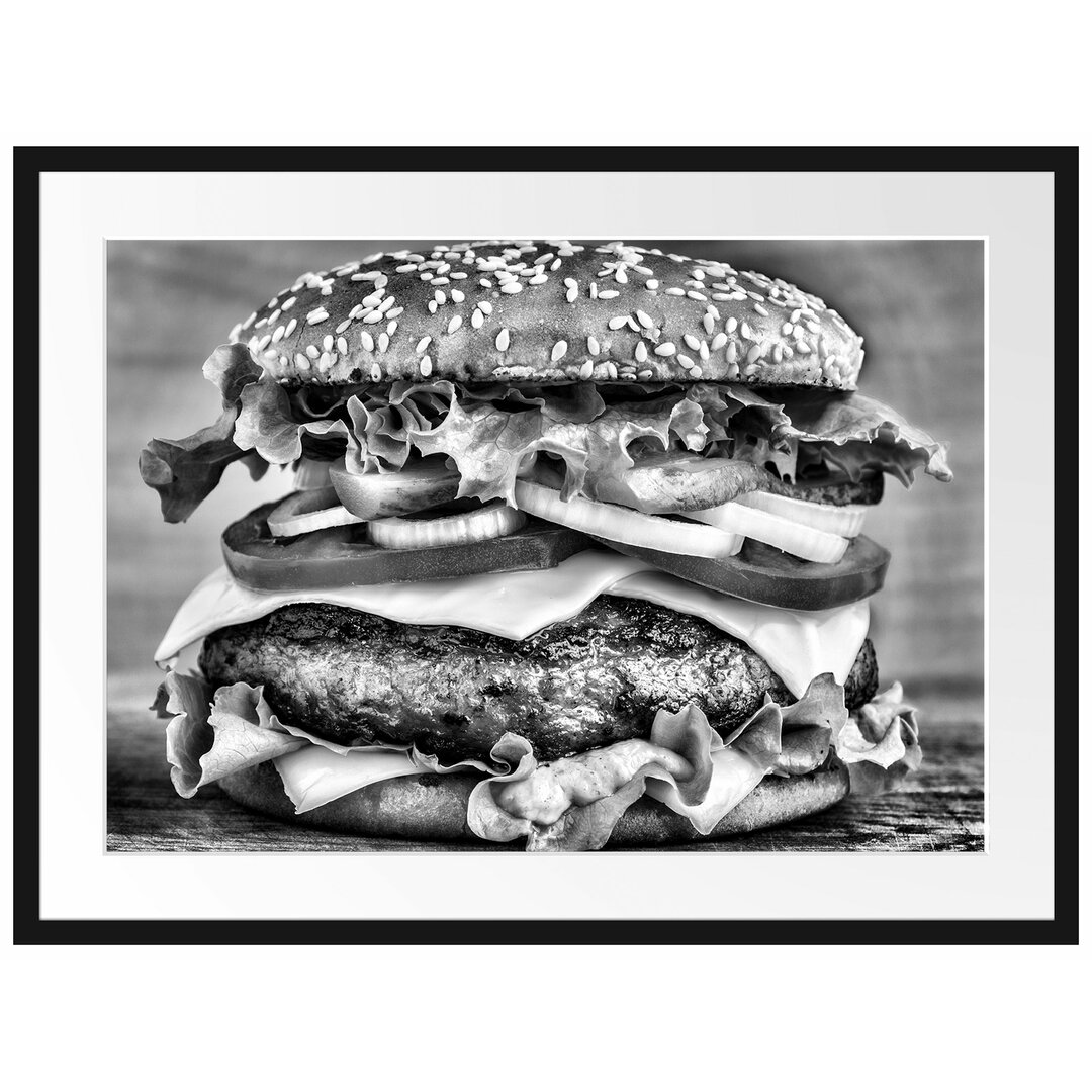 Gerahmtes Poster Hamburger Burger Essen