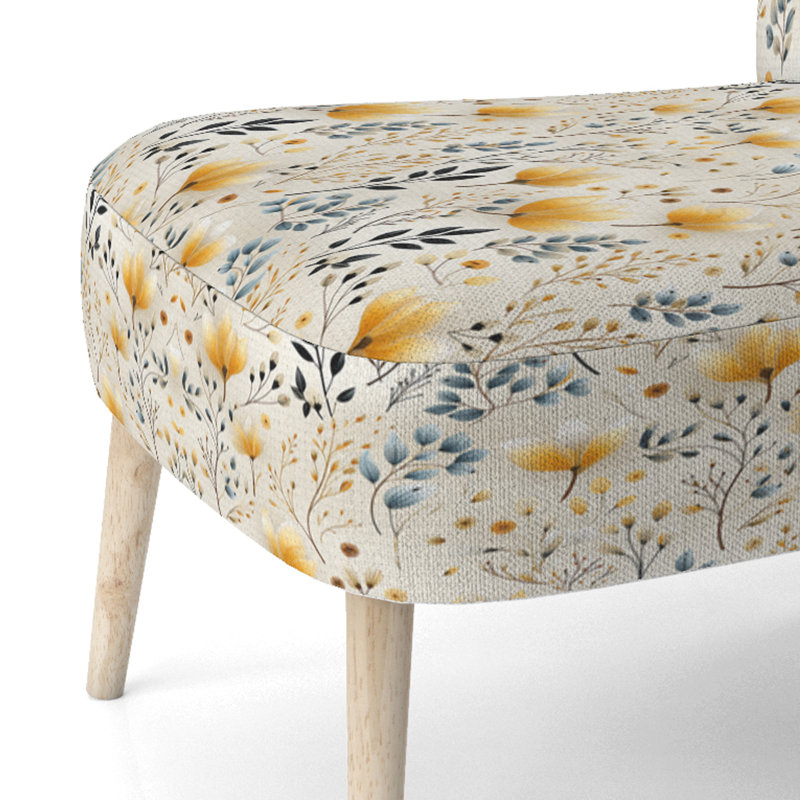 Earthy Flora III - Chaise d'appoint rembourrée bohémienne et éclectique