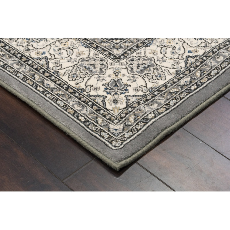 Tapis oriental gris / crème Attell, Rectangle 2 pi x 3 pi 11 po