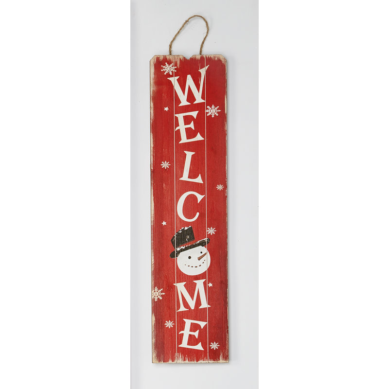 Décoration murale bonhomme de neige, H 24 po x l 6 po x P 0,5 po