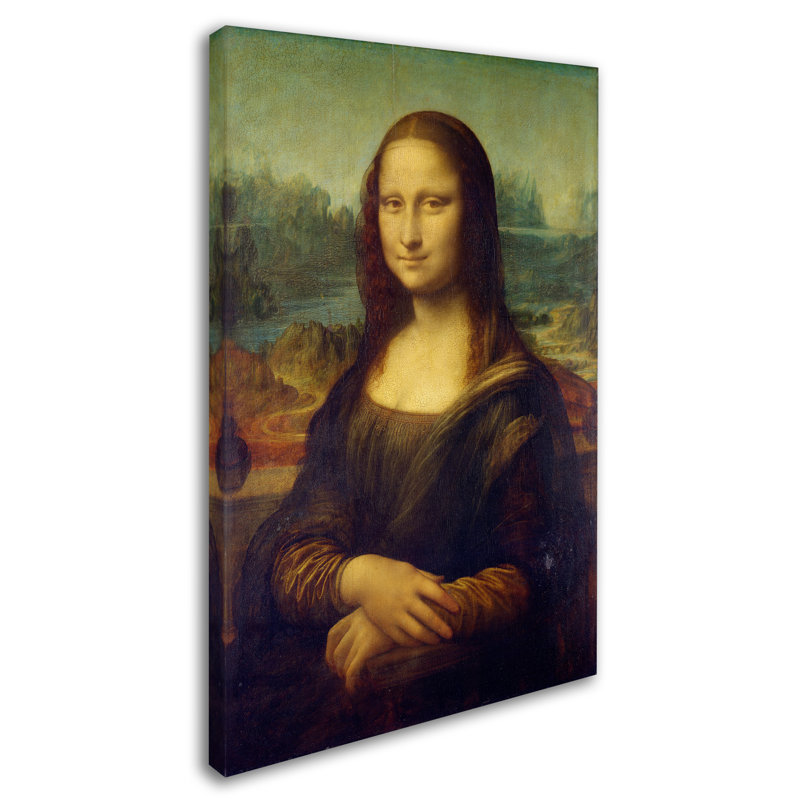 « mona lisa », reproduction sur toile tendue, H 19 po x l 12 po
