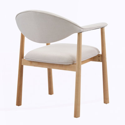 Modern Upholstered Dining Chairs with Curved Back, Set of 2