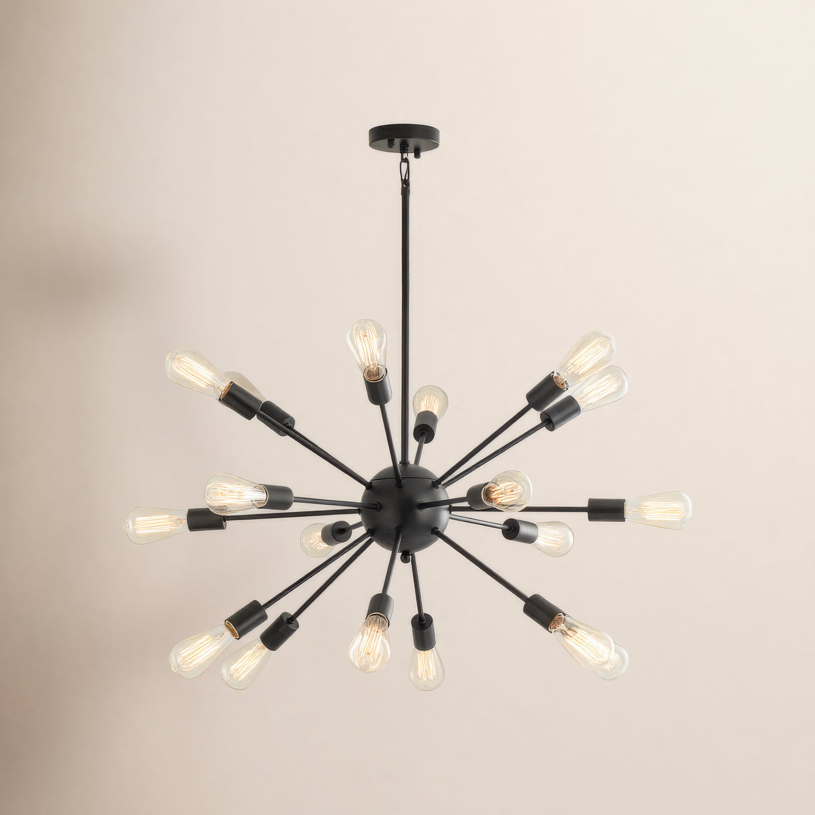 Kaspar Iron 18-Light Chandelier, Brushed Brass