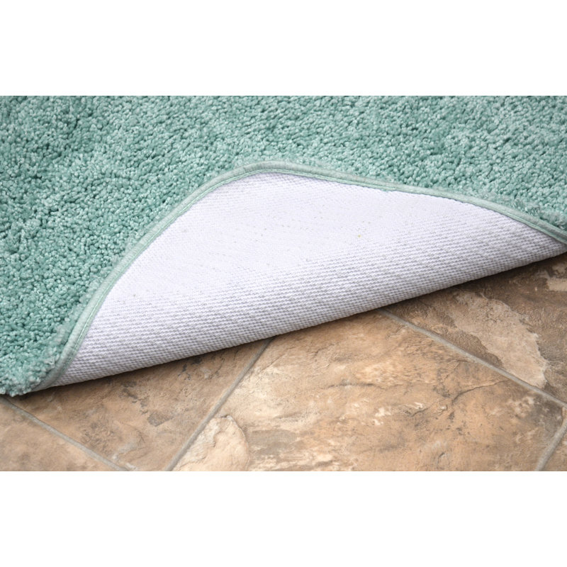 Treye Nylon 3 Piece Bath Rug Set with Non-Slip Backing, Sea Foam