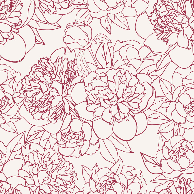 Peel & Stick Floral Tile, 2.08' W x 18.75' L
