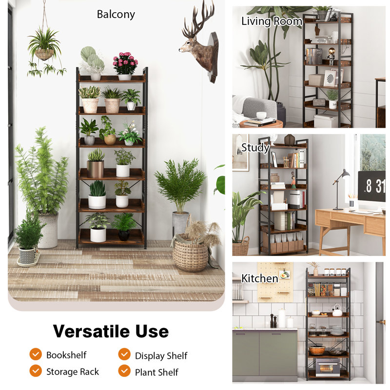 Tamalenus 177 cm H x 69 cm W Etagere Bookcase