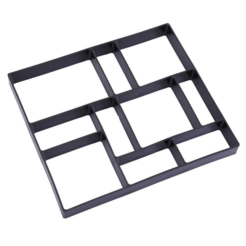 H 1,7 po x l 17,7 po x P 1,7 po Pavé de ciment en plastique, moules de fabrication de chemin en béton réutilisables, moulage de pavé de bricolage, noir