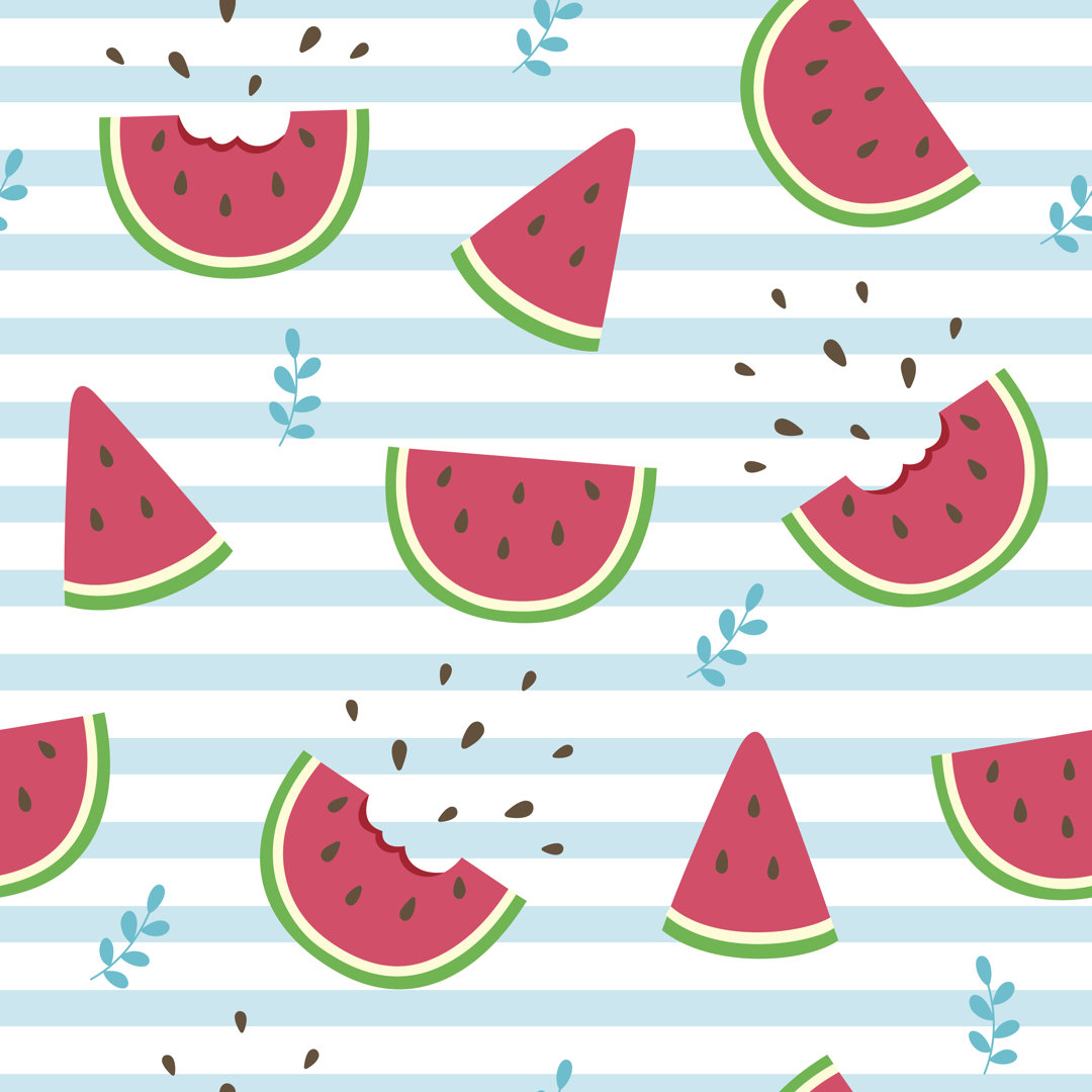 Leinwandbild Watermelon Slices Background von Soyonillust