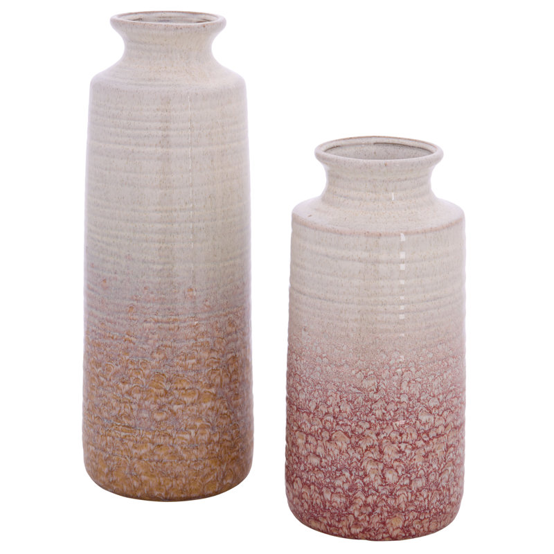 Luma Ombre Glazed  Vase Set2