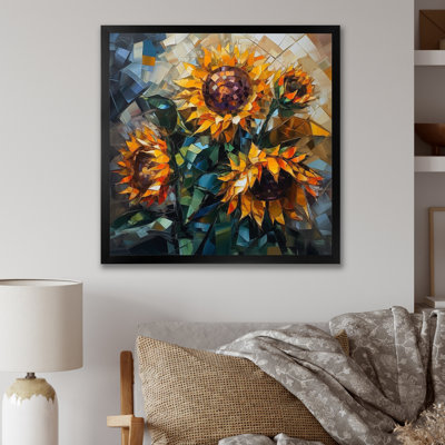 Tournesol jaune symphonie V sur toile