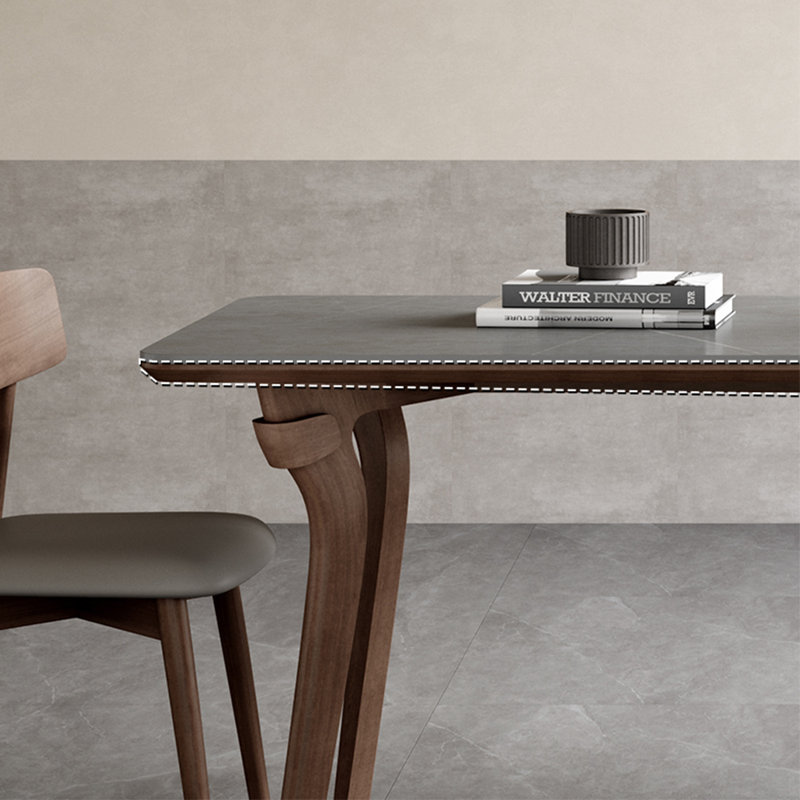 European style simple rectangular dining table set, 29.5"H x 55.1"L x 31.5"W 