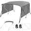 Dessus de bateau à 4 arches de l 96 po x H 54 po: toile de polyuréthane marine 600D, rideaux latéraux translucides à fermeture à glissière, structure en aluminium de 1 po, soleil imperméable (version rideau latéral translucide)-125517064
