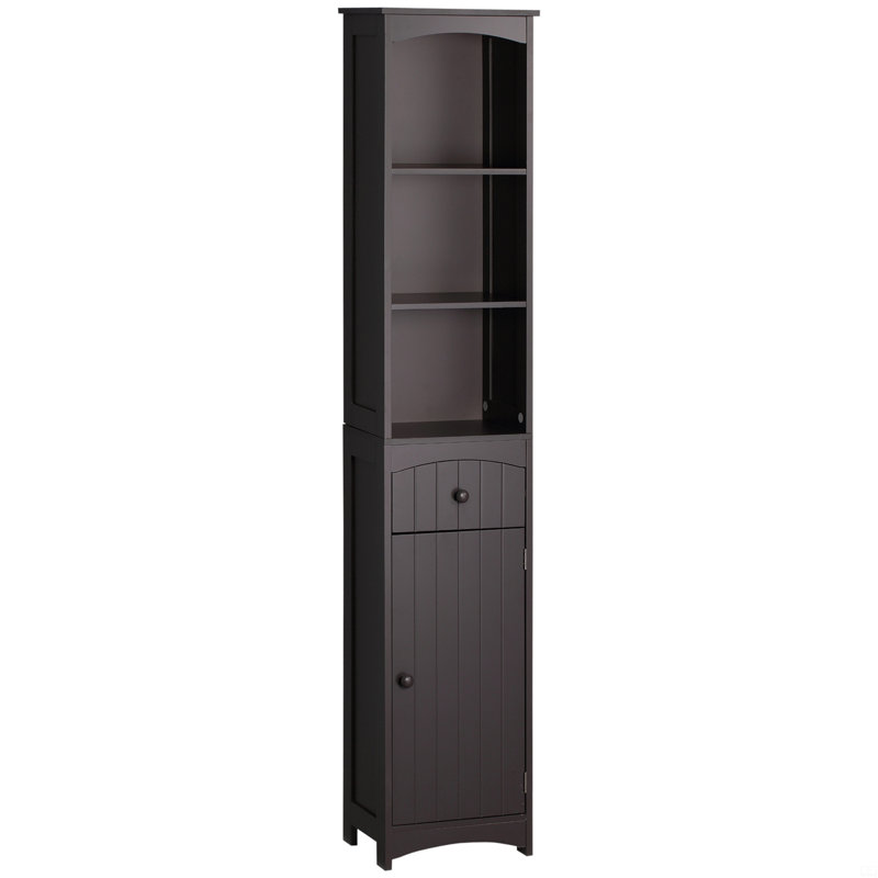 Bathroom Storage Cabinet, Free Standing Bathroom Storage Unit, Tall Linen Tower With 3-Tier Shelves And Drawer