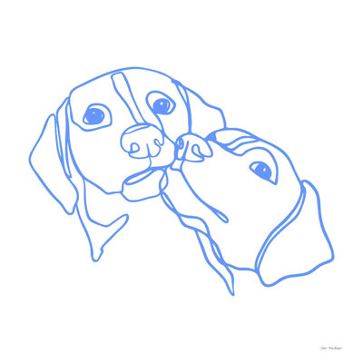 Couple de chiens à une ligne