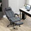 Fauteuil de bureau pivotant en tissu à haut dossier avec repose-pieds rétractable à hauteur réglable, appui-tête et accoudoir rembourré