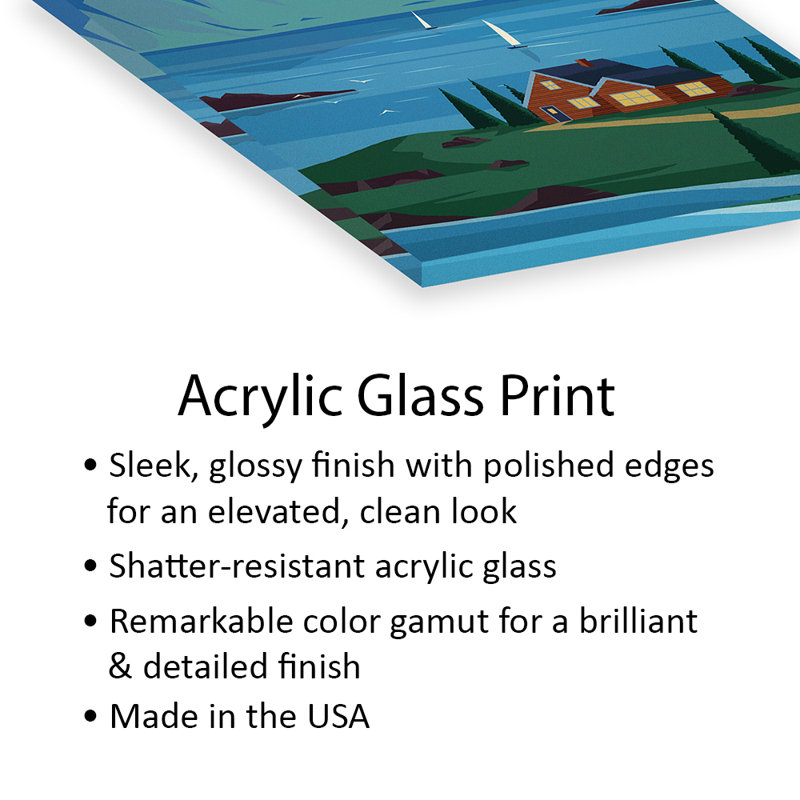 Islande, impression sur verre acrylique, H 24 po x l 16 po x P 0,25 po