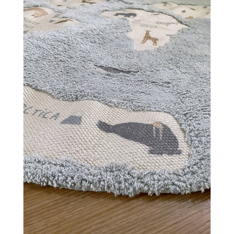 Round 140 cm x 140 cm Animal Print Hand Woven Area Rug