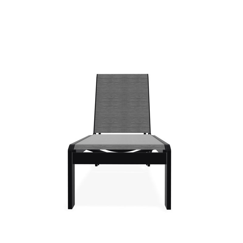 Chaise longue sans accoudoirs empilable en polymère Dune, Noir, Gris anthracite Collect