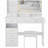 41" Large Size Left Drawer Desktop Vanity Table+Cushioned Stool Dresser Set, 2 AC+2 USB Power Station, Hair Dryer Stand, Extra Large Touch Control LED Mirror, 3-color Switch, EPA, GCC, UL Certificate-244961682