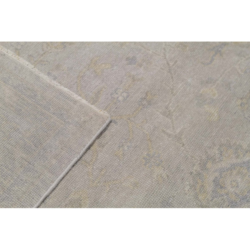 Tapis gris clair et gris clair noué à la main de haute qualité
