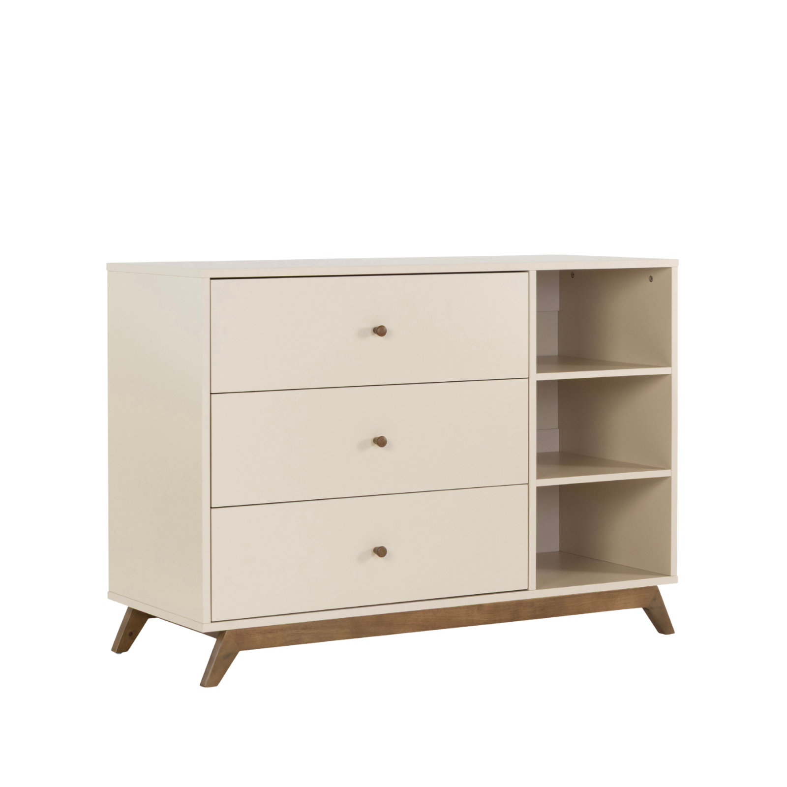 Almond Milk Era 3-Drawer Dresser, Almond Milk/Walnut