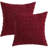 Christmas Euro Corduroy Decorative Pillow Covers 24x24 Burgundy