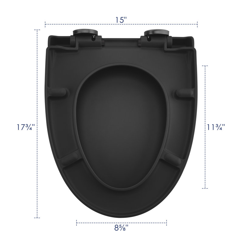 Reno Elongated Toilet Seat, Soft-Close & Quick-Release, Matte Black