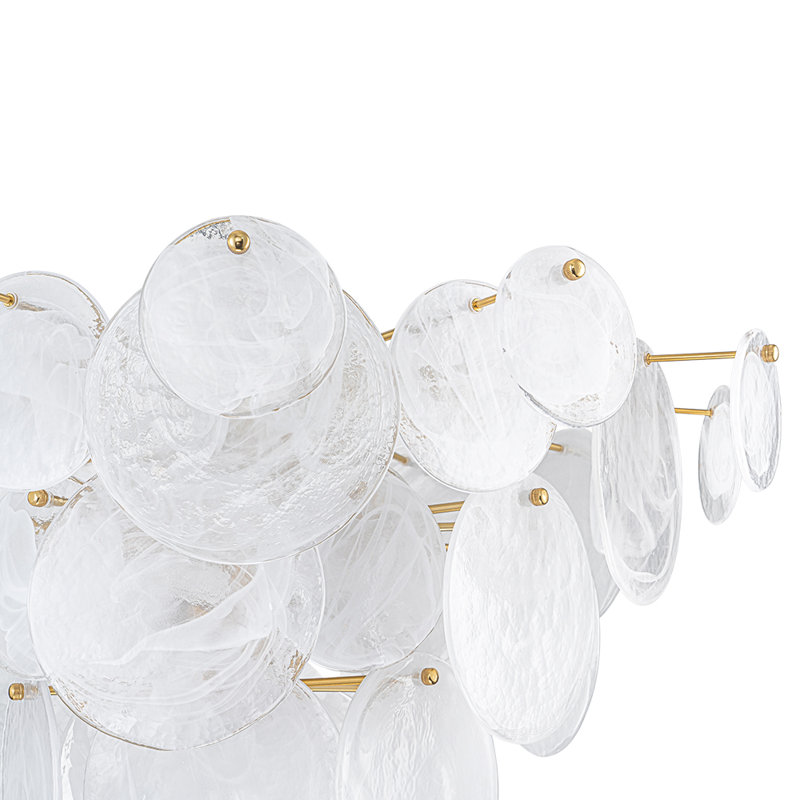 Plafonnier semi-encastré en verre fait à la main 4 lumières Bannasch, 9, H 20,9 po x l 35,4 po x P 35,4 po 