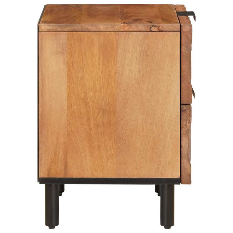 40cm W Solid Wood Bedside Table, Brown