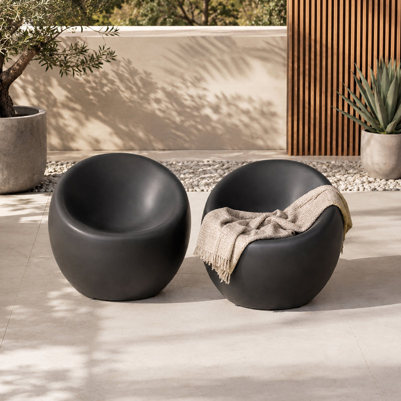 Chaise longue de patio Hathersage, Gris foncé