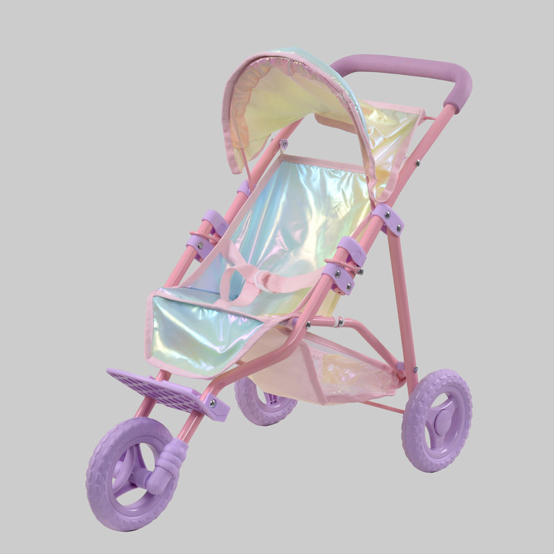 Olivia's Little World Doll Jogging-Style Stroller, Pink/Gray