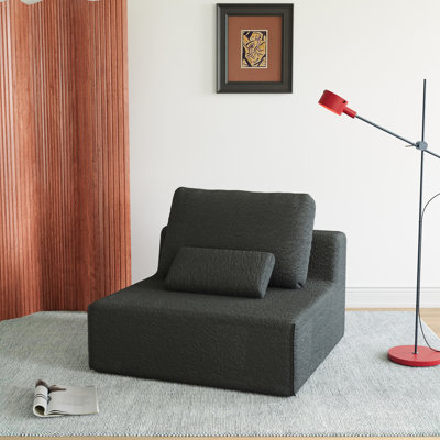 Canapé convertible compressé en boucle de luxe, sectionnel modulaire surdimensionné au design ergonomique, idéal pour recevoir en toute détente, spacieux coussins en boucle garnis de mousse, parfait pour les réunions sociales.