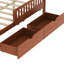 Lit plateforme en bois de noyer pleine grandeur avec garde-corps et deux tiroirs pour le rangement de la chambre à coucher, finition lisse, stabilité à 8 lattes avec les deux tiroirs de rangement latéraux, contreplaqué robuste, sommeil sécuritaire et confortable