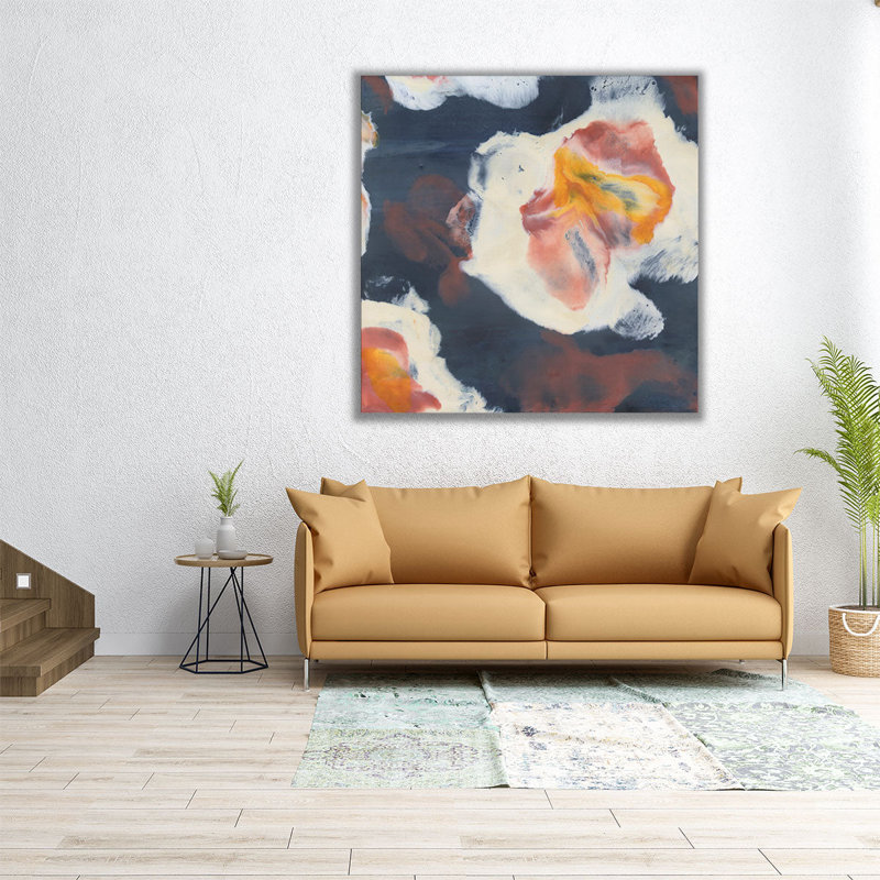 Floral Tiles II - reproduction d'art sur toile, H 20 po x l 20 po