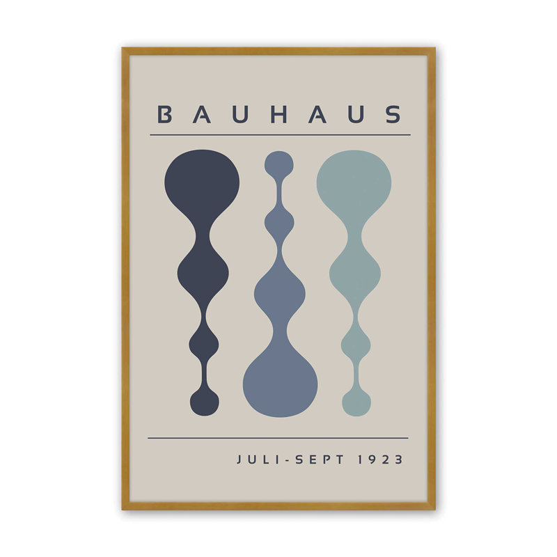 Affiche de minuit rétro Bauhaus, Reproduction encadrée sans passe-partout, H 37,25 po x l 25,25 po x P 1,25 po
