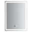 Miroir de salle de bain mural lumineux 23,62 x 31,5 po, antibuée, DEL et commandes tactiles, idéal pour les salles de bain d'hôtels et d'appartements.-1276929338