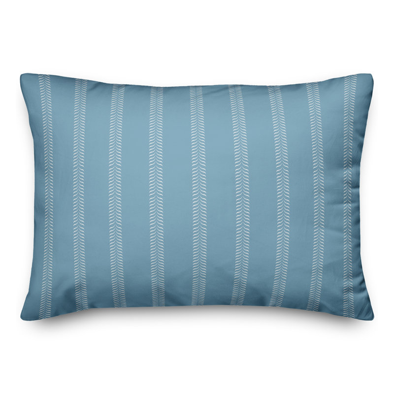 Striped Outdoor Throw Pillow, Blue