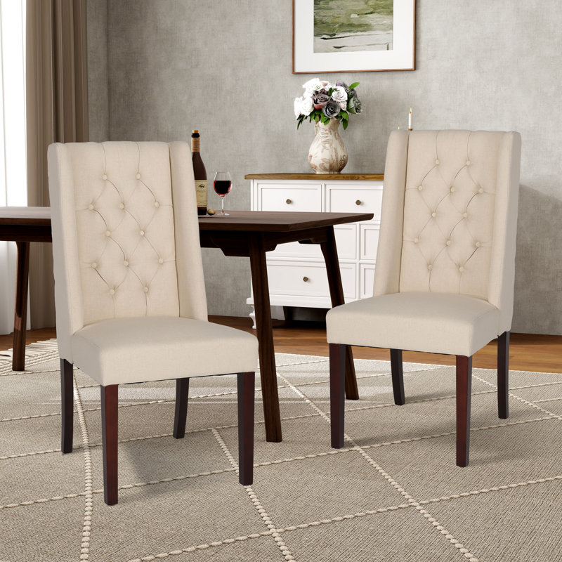 Chaise rembourrée à oreilles 21,23 po, Beige