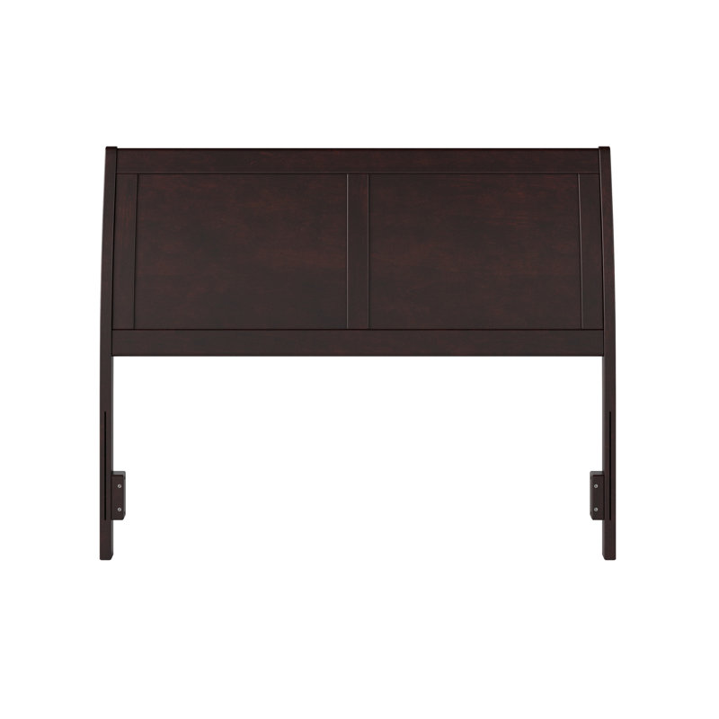 Tête de lit-bateau en bois massif Lhantillony, Espresso, Double