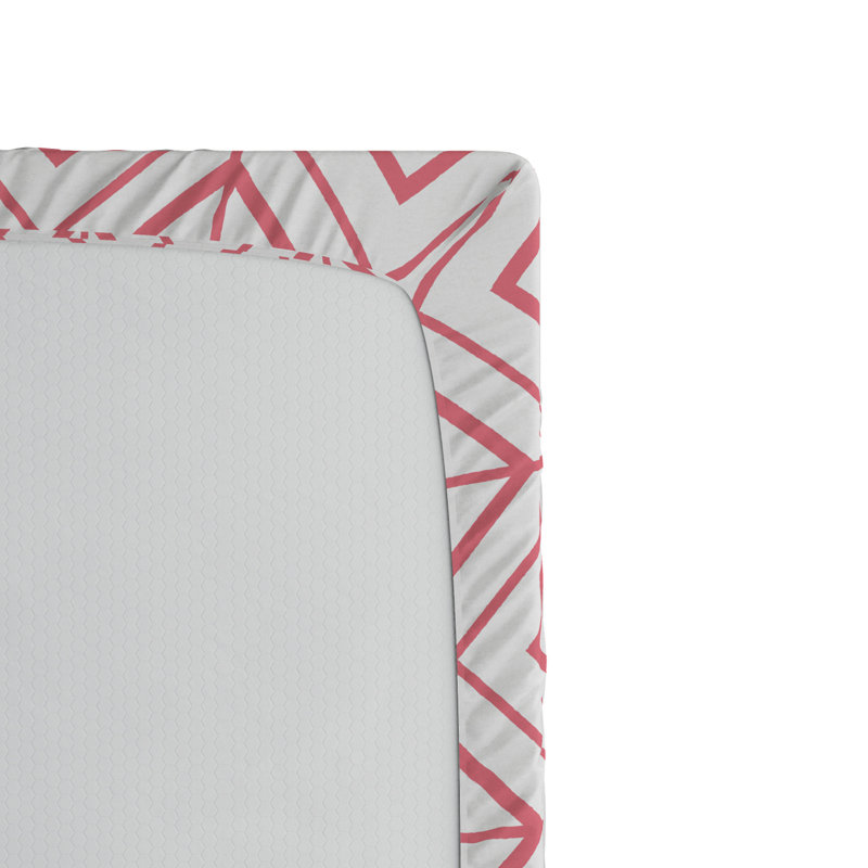 Microfiber Geometric Fitted Sheet, Queen Fitted Sheet