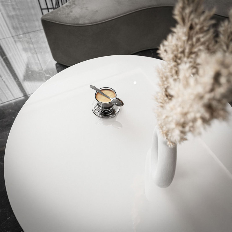 Arshman coffee table, Matt Gold, White Gloss