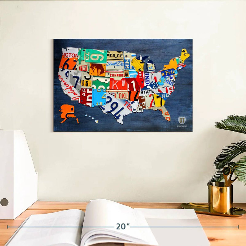 Aliaz, États-Unis, carte I, H 8 po x l 12 po