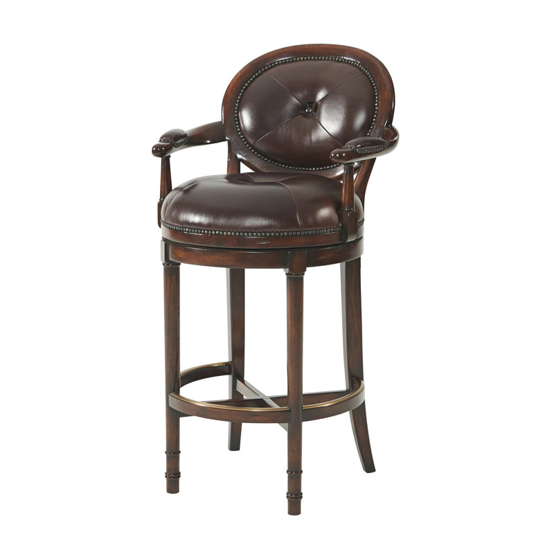 Classic yet Casual Swivel Bar Stool, Bar Stool (30.75” Seat Height)
