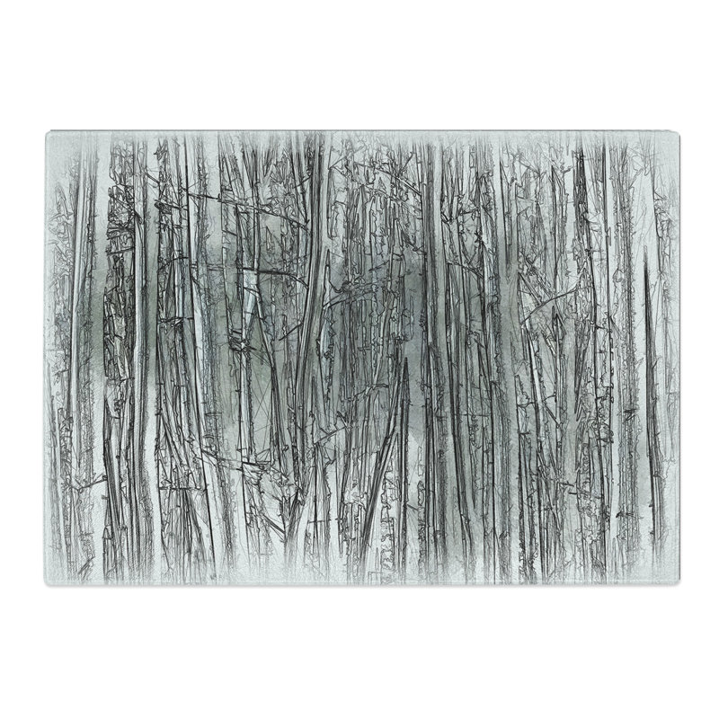 Forest Woodland Sketch Chopping Board, 0.4cm H x 28.5cm W x 39cm L