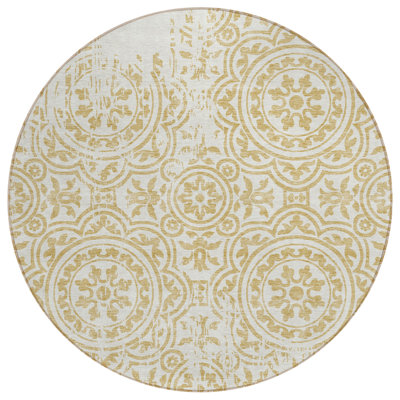 Tapis ivoire rond intérieur lavable 8 'Medallion
