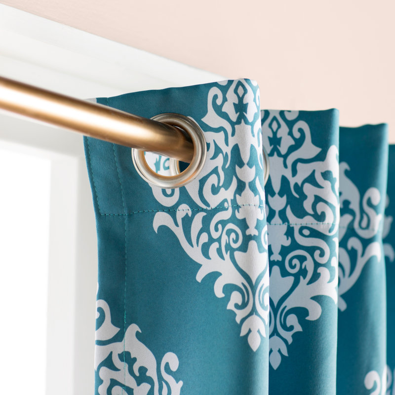 Emma-Anne Room Darkening Curtain Pair, Teal, 52"W x 108"L